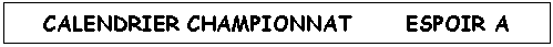 Zone de Texte: CALENDRIER CHAMPIONNAT      ESPOIR A